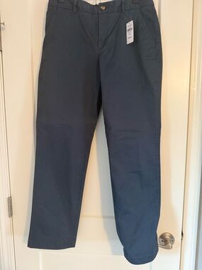 L.L.Bean Chino Pants Size 8 Reg NWT Dark Mariner Blue Straight Leg Classic